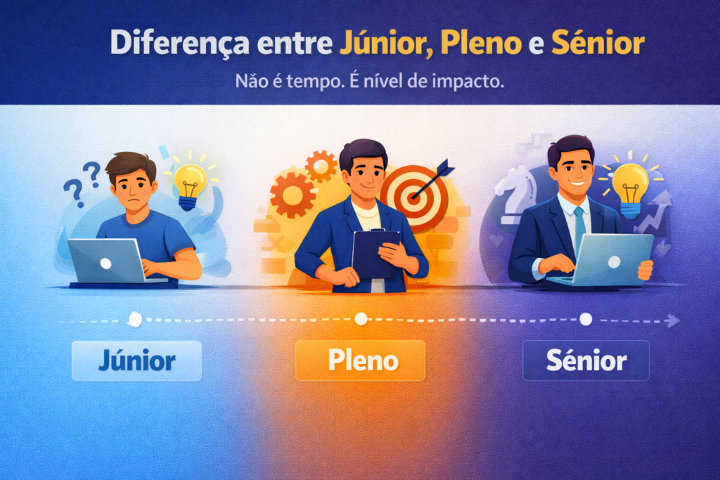 Diferença entre júnior, pleno e sênior na progressão de carreira profissional